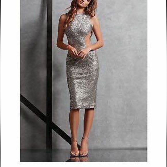 Dress the Population Dresses & Skirts - Dress The Population- Ryan Side Cutout Sequin Midi Dress Size 2 BRAND NEW